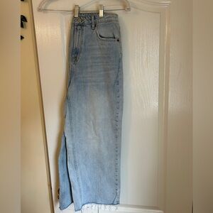 Topshop Light Blue Relaxed Straight Jeans calf length